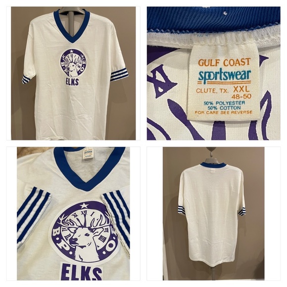 Vintage 80s Elks Lodge Baseball tee - Picture 1 of 6